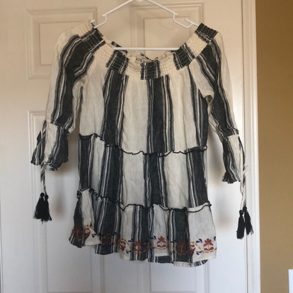 Off Shoulder Linen Top